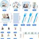 142Pcs Cat Birthday Decorations, Cat 2nd Birthday Party Supplies, Cat Birthday Party Decorations Include Plates Cups Napkins Tablecloth Balloons Cake Toppers for Kids Party