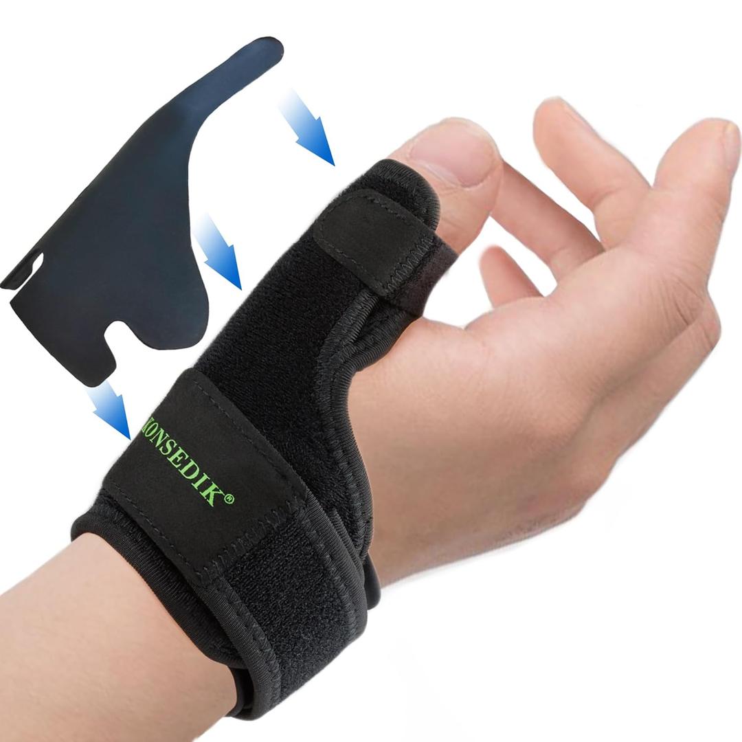 Trigger Finger Thumb Splint,Adjustable Thumb Spica Support Stabilizer Brace for Pain,Sprains, Arthritis,Tendonitis,De Quervains Tenosynovitis,CMC Joint (Small)