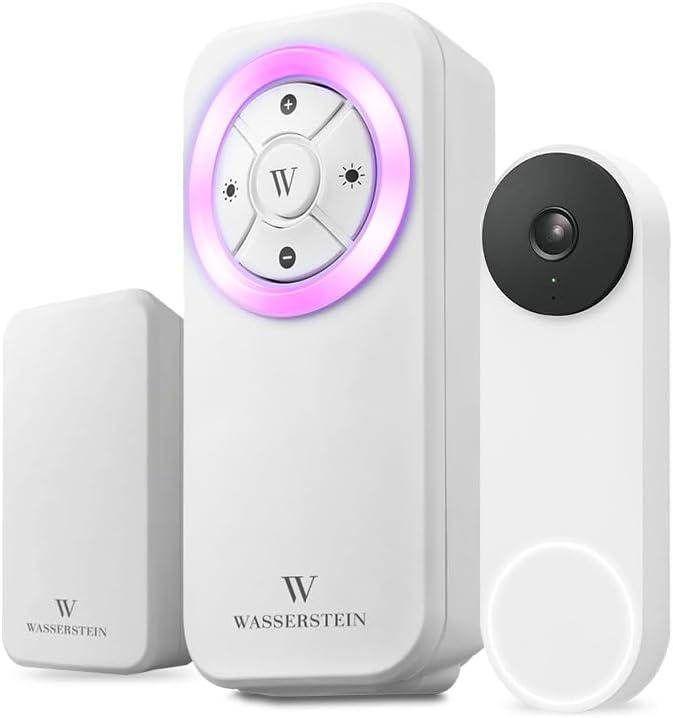 Wasserstein Doorbell Chime for Google Nest Doorbell (Wired, 2nd Gen & 3rd Gen) with Wired Transmitter - NOT Compatible with Nest Doorbell (Battery) - Made for Google Nest - Doorbell NOT Included