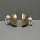 Heavy Duty Astronaut Bookends, Space-Themed Book Ends for Kids Room & Nursery Decor, Gold Moon Book Stoppers to Hold Books, Decorative Bookends for Shelves, Ideal for Boys and Girls