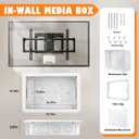 9" in-Wall TV Media Box, Fit for Roku, Apple TV, Fire TV Stick, Samsung One Connect Mini, WiFi Friendly Recessed TV Outlet Network Enclosure