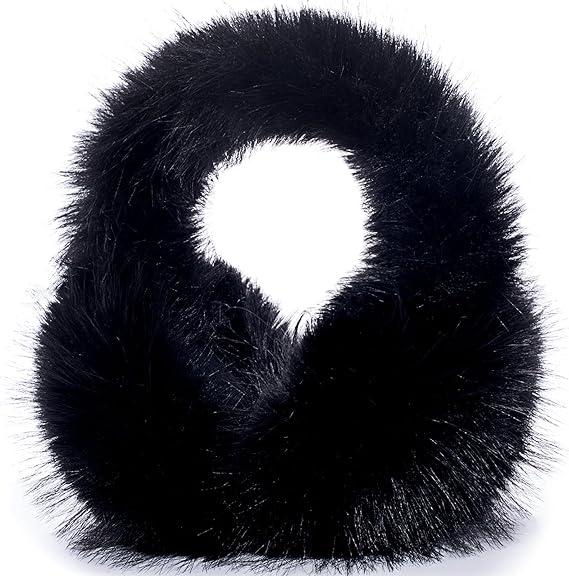 Mottico Winter Ear muffs for Women Men, Fluffy Ear Warmer with Thick Faux Ear Covers, Foldable for Convenience!