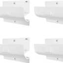 Ladder Hooks Set of 4  White Heavy Duty Garage Wall Hooks, Use as Ladder Holder, Step Stool Hanger