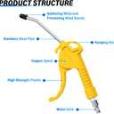 TAILONZ PNEUMATIC 1/4 "NPT Yellow Short Dust Blowing Gun Air Blow Gun Air Pump Spray Gun Dust Blowing Gun Removal Dust Blowing Air Compressor Blowing Tool Accessory For Air Compressor Accessories
