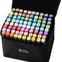 Zmcik 80 Colors Markers Art Markers for Kids and Adult Drawing Marker Dual Tip Coloring Painting Perfect for Boys Girls Students Gift