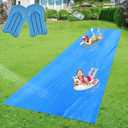 Ahpuhtan 30 x 6Ft Slip and Slide for Adults with 2 Bodyboards, Extra Long Heavy Duty Slip n Slide Backyard, Lawn Big Water Slide Tarp for Adults, 1 PACK - 30 x 6FT