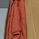 MIULEE Faux Linen Curtains 84 Inch Length 2 Panels Natural Burnt Orange Semi Sheer Curtain with Back Tab Rod Pocket, Light Filtering Window Privacy Burlap Drapes for Living Room Bedroom 42W x 84L