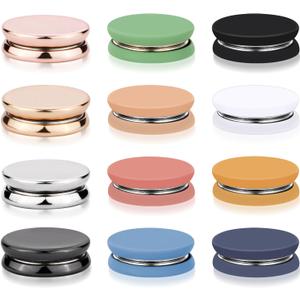 12pcs Hijab Magnetic Pins, Strong Hijab Magnets Multi-Purpose Clothes Colorful Magnetic Scarf Clasp Pinless Brooch Hijab Pins Buttons for Women Clothing Dress Scarves (Matte+Plating)