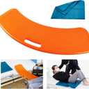 LOSCHEN Slide Transfer Board with Tubular Slide Sheet(24"x16"), Seniors Transfer from Wheelchair to Bed, Toilet, Tub, Car, Slide Assist Device for Transferring, Weight Capacity 440 lbs（Orange）