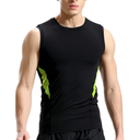 HSQSMWJ Men's Sleeveless Compression T-shirt Stretch Tight Fitness Wear Gym Quick-drying Vest, M