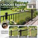 Egadis 3 Pack 2.56 in. x 2.56 in. x 39 in. Aluminum Deck Railing Post with Screws, Black Textured Outdoor Powder-Coat Finish Stair Post for Decks, Porches & Balconies (3 x 39in Posts)