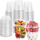 Lullaby 200Pack 9oz Clear Plastic Cups with Dome Lids, Dessert Cups with Lids, Disposable Parfait Cups, Party Cups Cupcake for Parties and Daily Use