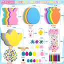 462 Piece Kids Easter Crafts Foam Decoration Kit DIY Bunny Egg Chick Carrot Shapes Easter Stickers for Home Decor Gift Tags Party Activities