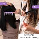 3Pcs Wide Tooth Comb for Curls Wavy Wide-tooth Curly Hair Comb Large Detangling Comb for Thick, Curly, Wavy or Long Hair (Black, Pink, Purple)