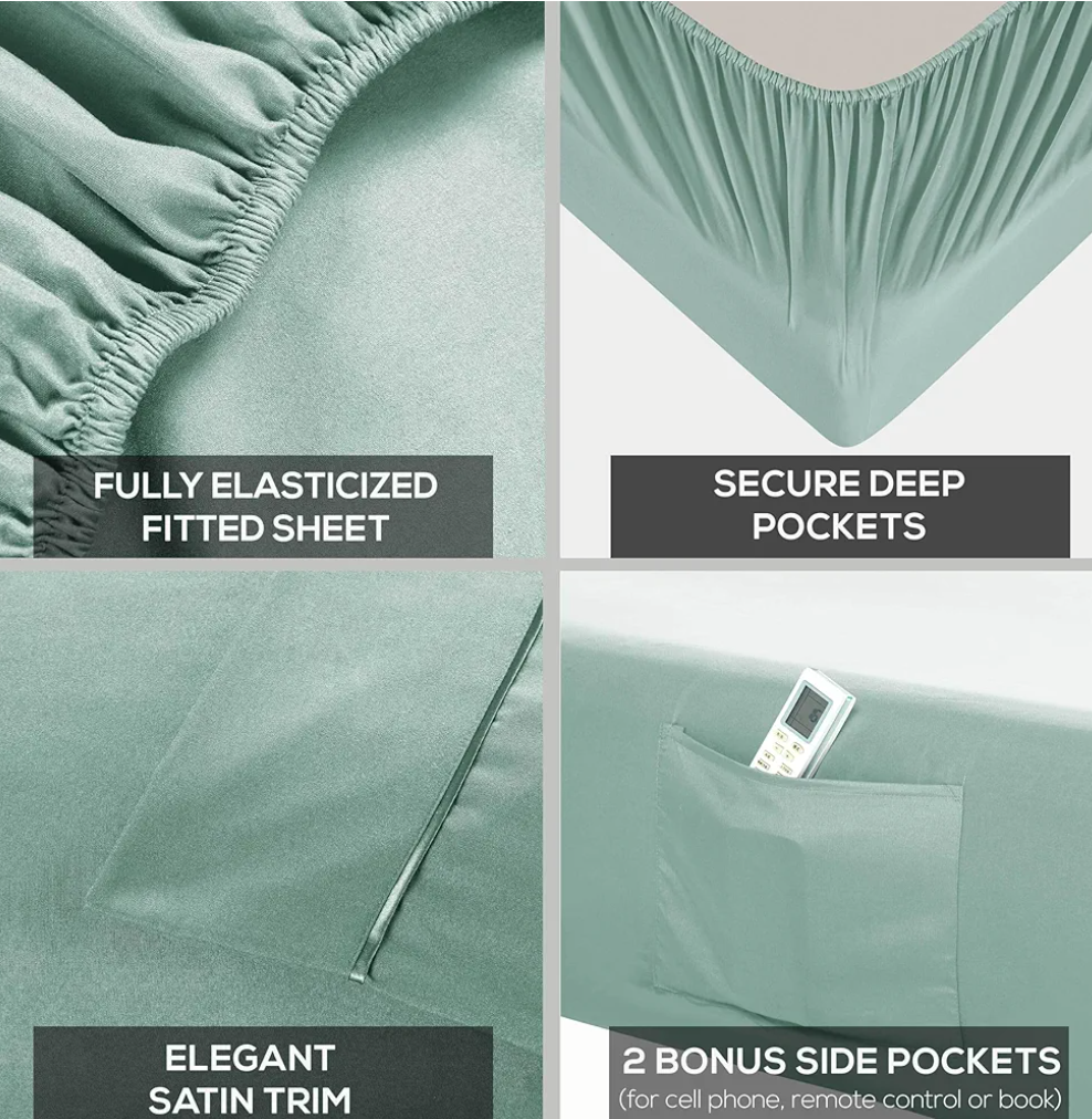 Mueller UltraTemp 1 PC Queen Sheet - Ultra-Soft Luxury Series, Cooling & Breathable Hotel Luxury Bed Sheet, Deep Pocket Wrinkle-Free Oeko-TEX, Light Teal