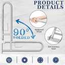 Zonon 2 Pack 22.4 Inch Handicap Grab Bars, Flip up Stainless Steel Toilet Safety Rails, Anti Slip with Paper Holder, Extra Long Bathroom Support Rail for Elderly Disabled Pregnant (Classic)