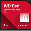 Western Digital 1TB WD Red SA500 NAS 3D NAND Internal SSD - SATA III 6 Gb/s, 2.5"/7mm, Up to 560 MB/s - WDS100T1R0A, Solid State Hard Drive