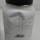 LET'S WANDER 50 States Water Bottle with Waterproof Stickers - 32oz Leakproof Insulated Stainless Steel with Straw - States of the USA Gift Bottle (Black)