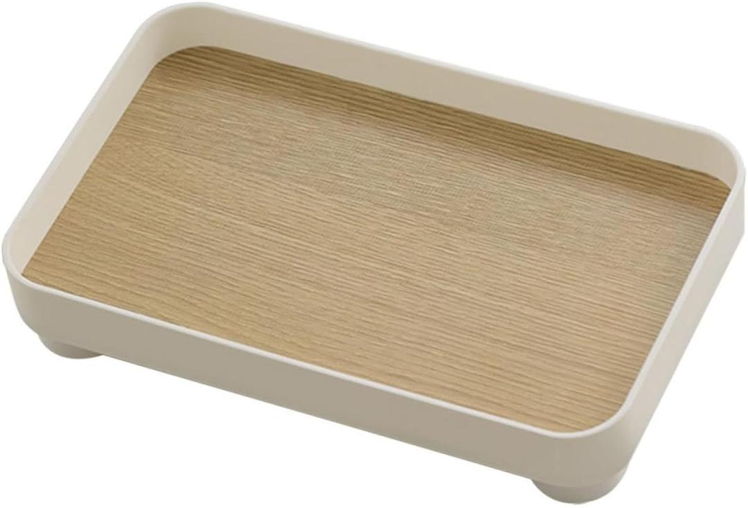 LIFKOME Cosmetics Organizer Wooden Jewelry Storage Plate Trinket Dish for Home Decor