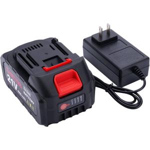 21V Lithium Battery with Electric Quantity Display, 4.0 Ah Battery with Charger Adapter Led Indicator Compatible with Leaf Blower and Mini Saw