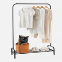 Industrial Metal Garment Rack Heavy Duty Floor Cloth Rack w/ Shoe Storage Shelf Size:
119 x 44 x 10cm