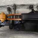 Fesley Violin Fiddle Beginner Set: 1/4 Matt for Student, Acoustic Violin with Hard Case, Solidwood Hand Made Starter Kit with Violin Bow, Rosin, Shoulder Rest, Tuner, Extra Strings