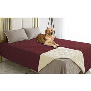 Ameritex Waterproof Dog Bed Cover Pet Blanket with Anti-Slip Back for Furniture Bed Couch Sofa (68x82 Inch (Pack of 1), Burgundy)