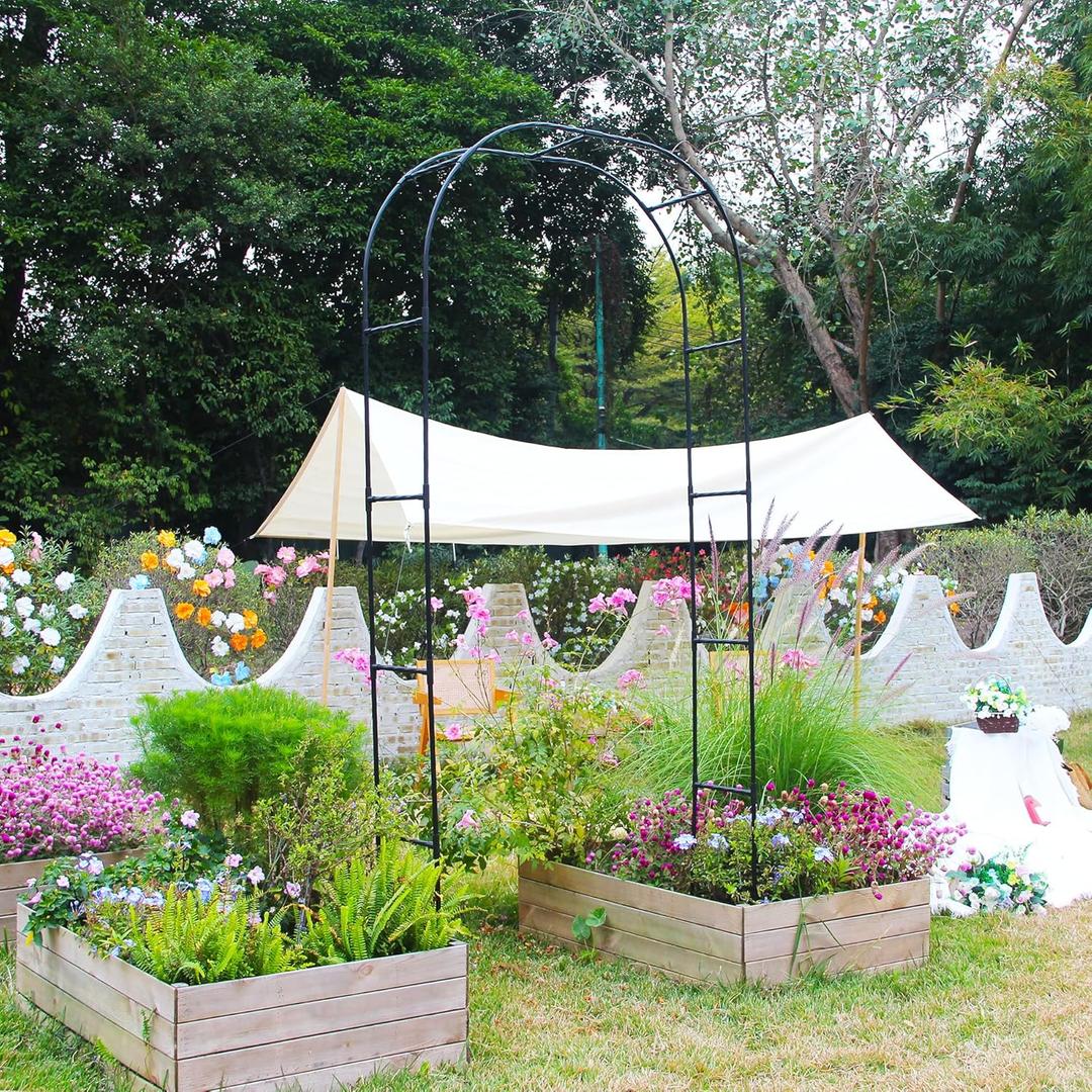 Pergola Arbor Metal+PE Coated, 7.9 Ft H x 4 Ft W, Assemble Freely 3 Sizes, for Outdoor Flower Garden Arch Trellis, Garden Wide Arbor for Climbing Plants, Wedding Bridal Party Decoration
