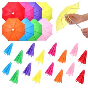Jenaai 24 Pcs 10.8 Inch Multicolor Mini Umbrellas for Decorations Small Colorful Rainy Umbrella Decorations Miniature for Dolls Home Decor Accessories (Cute Style)