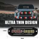 WINECO 12 Led POV Emergency Fire Strobe Lights, Red White Firefighter Surface Mount Grille Grill Warning Flashing Light Caution Construction Hazard Light Bar for Trucks Vehicles