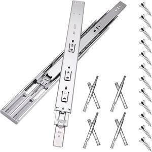 14 inch Drawer Slides 4 Pairs (8pcs) Soft Self Close Full Extension Ball Bearing Drawer Rails Side Mount Metal Dresser Runners for File Cabinet Trash Can Kitchen Wardrobe Glides 14" 100 LB Capacity