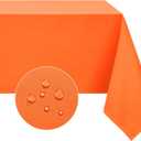 Softalker Rectangle Tablecloth Waterproof & Stain Resistant Table Cloth Wrinkle Free Fabric Washable 210GSM Polyester Table Cover for Dining/Party/Buffet/Wedding (54x54 inch, Orange)