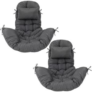 Tudomro Egg Chair Cushion Filling 2.58 kg 51 x 37 Inch Replacement Rocking Wicker Chair Cushions High Back Swing Hammock Hanging Cushion for Indoor Outdoor Patio(Dark Gray,2 Pcs)