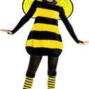 Morph Queen Bee Costume for Women - Adult Bumble Bee Outfit - Fun Bumblebee Dress for Halloween or Costume Parties (Large)