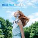 5000mAh Portable Neck Fan, [16H Long Lasting] Bladeless Personal Fan, 5 Speeds Wearable Fan for Neck, Ultra Quiet Rechargeable Cooling Fan for Travel, Outdoor, Hot Flashes, Golf, Office