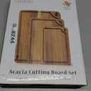 Cutting Boards for Kitchen (Set of 3) Beeswax Finished Acacia Wood Cutting Board, Mineral Oil Free Wooden Cutting Boards non Toxic with Juice Groove, Non-Slip Feet, Charcuterie Boards