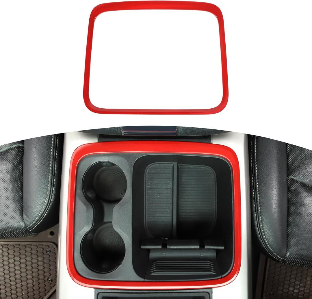 for RAM Center Console Storage Tray Trim Cover Frame for RAM 1500 2015-2018 Red Interior Accessories 1pc