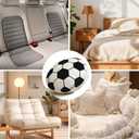 Soccer Ball Plush Pillow, Round Fluffy Flannel Throw Cushion, Sports Style Room Decor, Soccer Gifts for Boys 8-12, Decor for Bedroom Sofa Playroom(1 Pcs)