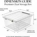 WYT 6-Pack Clear Plastic Storage Bins with Lids, 8 Quart Organizer Container Box with Latch Buckles