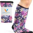 Viasox Compression Socks for Women and Men, Knee High Socks 12-15 mmhg Circulation Support for Flight, Travel, Daily (US, Alpha, Large, Regular, Regular, Floral)
