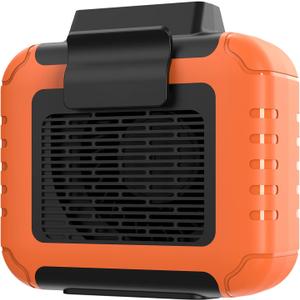SLENPET 6000mAh Portable Waist Clip Fan with 23H Working Time, 6200RPM Strong Airflow, 3 Speeds, Rechargeable Battery Operated Personal Hands-free USB Belt Fan for Clothes Shirt Farm Work Hiking (orange)