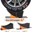 OULEME Curved Leveling Blocks, Raised Tire Change Ramp, for RV Camper Travel Trailer, Fits Dual Axle Tandem Wheel Aid Changing, Lift up to 6", Comes with Chock and Rubber Mat (2 Pack)