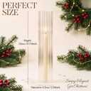 12 Pcs Ribbed Hurricane Glass Candle Holders, 2.5" W X 14" H