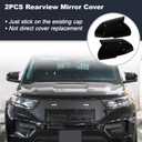 Motoforti 2PCS Left Right Side Ox Horn Wing Mirror Cover Cap for Ford Explorer 2020-2024, Car Rear View Mirror Cover, Exterior Door Mirror Housing Mirror Cap, Driver Passenger Mirror Cap