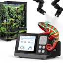 J&A Smart Reptile Mister, Automatic Misting System for Tanks - Programable Timer with Temperature/Humidity Probe, Ideal for Reptile Habitat (Black)