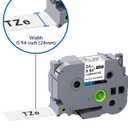 TZe-251 Label Maker Tape 24mm 0.94 Laminated White Replacement for Brother P-Touch Label Tape TZe251 TZ-251 Black on White 1 Inch TZe Tz Tape Work for Brother PT-D600 PT-D610BT PTP700 PTP710BT, 4-Pack