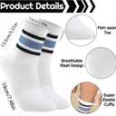6 Pairs Retro Stripe Tube Socks Classic Athletic Sport Running Crew Casual Cotton Novelty Socks for women Girls 7-11