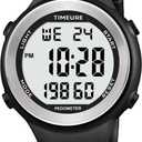 Mens Pedometer Watch for Walking Step Counter Watch No Charging, No App Connection, with EL Backlight. Simple, Practical Choice for Mobile-Free Fitness Enthusiasts TIMEURE-2308 (black)