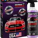 Car Wax Spray and Ceramic Coating for Cars - 3 in 1 Waterless Car Wash and Detailing - Quick Effect Coating Agent for Car - High Gloss Car Coating Spray, Shiny Car Stuff by Shine Armor - 8FlOz