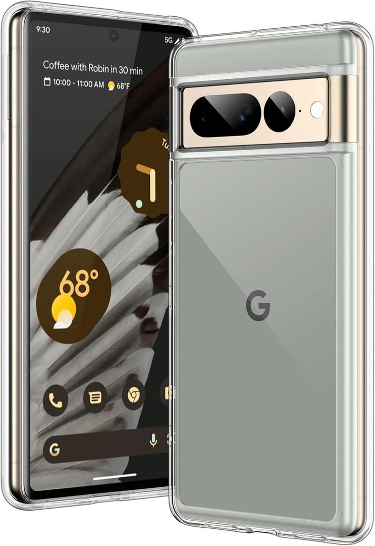 JETech Case for Google Pixel 7 Pro 6.7-Inch, Shockproof Phone Bumper Cover, Anti-Scratch Clear Back (Clear)